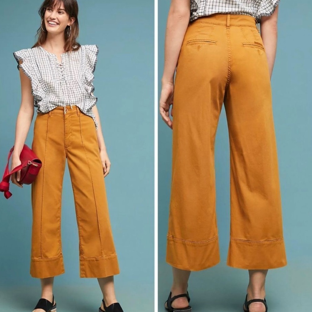 Chino by Anthropologie wide leg crop pants